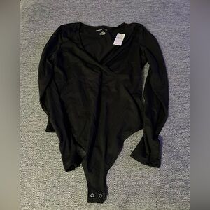 American Eagle Outfitters: black long sleeved colored body suit: size large